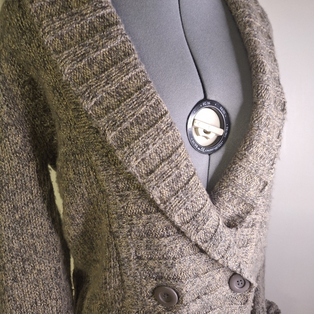 Merona Taupe Knit Cardigan With Shawl Collar W/Button Detail. Size Large